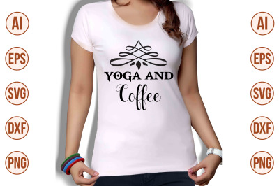 yoga and coffee svg cut file