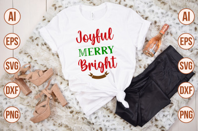 Joyful Merry Bright svg cut file