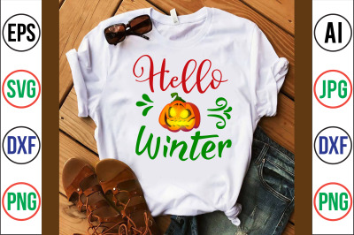 hello winter svg cut file