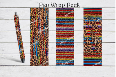 Serape Pen Wrap Set 3 Png,Mexican Pen Wrap,Abstract Tie Dye Decal Patt