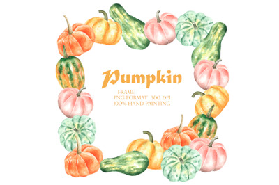 Thanksgiving clipart. Pumpkin clipart. Watercolor pumpkins, zucchini.