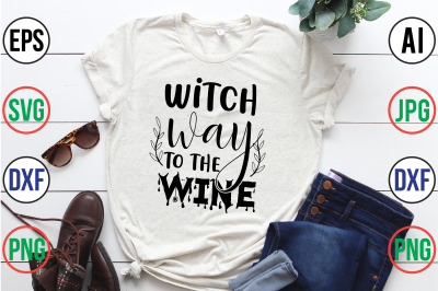 witch way to the wine svg cut file