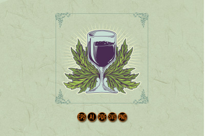 Elegant Purple Wine Leaf Logo Designs