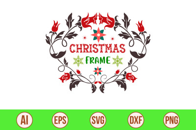 Christmas frame svg cut file