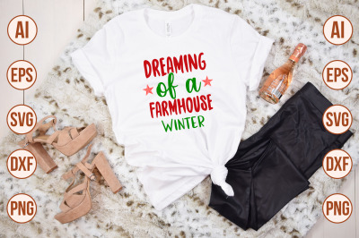 Dreaming of a farmhouse winter svg cut file