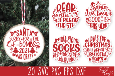 Funny Round Christmas Quotes SVG Pack