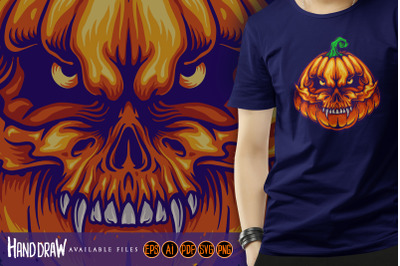 Halloween Scary Skull Jack O Lantern Faces