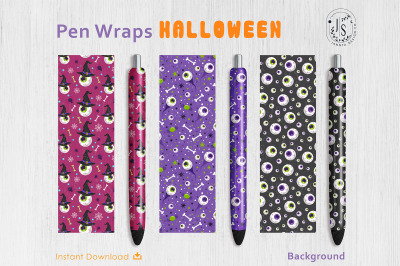 Halloween Eyeball and Bone Pen Wraps PNG file set