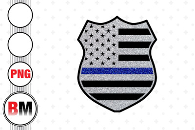 Police Shield Glitter PNG Files