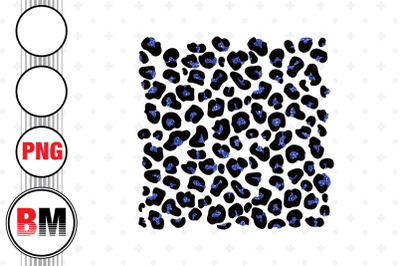 Blue Glitter Leopard PNG Files