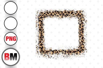 Distressed Square Frame Leopard PNG Files
