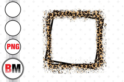 Distressed Square Frame Leopard PNG Files