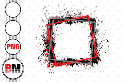 Black Red Distressed Square Leopard PNG Files