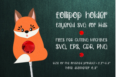 Red Fox Lollipop Holder template SVG