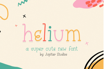 Helium Font (Cute Fonts, Handrawn Fonts, Craft Fonts)