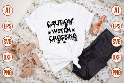 Caution! Witch Crossing svg cut file