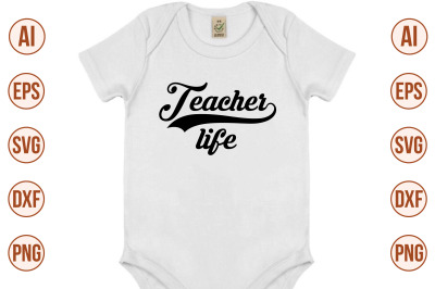 teacher life svg cut file