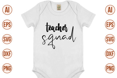 teacher squad svg cut file