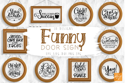 Funny Door Sign SVG Bundle Farmhouse SVG