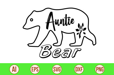 auntie bear svg cut file