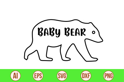 baby bear svg cut file