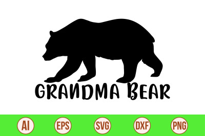 grandma bear svg cut