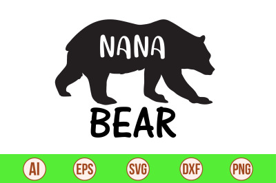 nana bear svg cut file