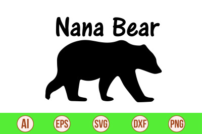 nana bear svg cut file