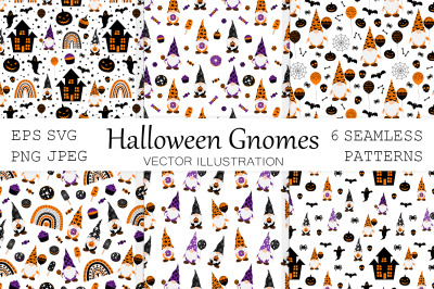 Halloween Gnome. Gnome pattern. Gnome SVG. Halloween pattern