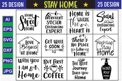 Stay Home SVG Design Bundle