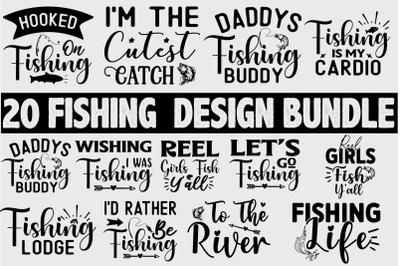 Fishing SVG Quotes Design Bundle