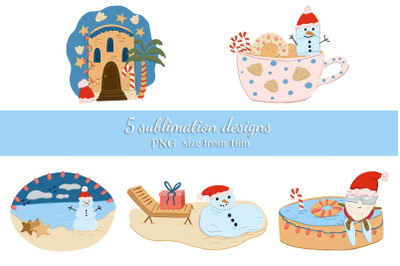 Christmas illustrations bundle sublimation design png
