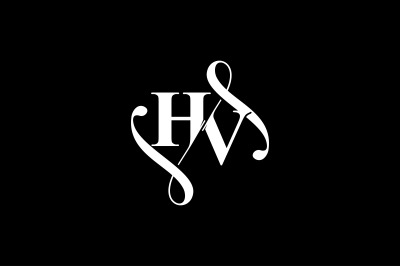 HV Monogram logo Design V6