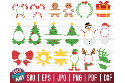 Christmas Monogram Frames SVG Bundle