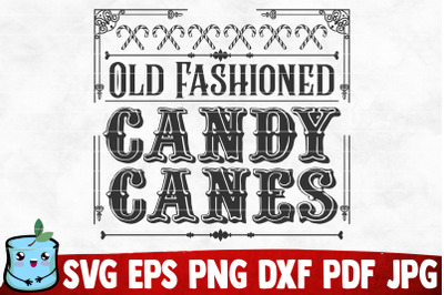 Old Fashioned Candy Canes SVG Cut File