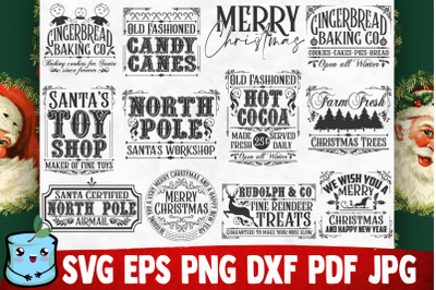 Vintage Christmas SVG Bundle