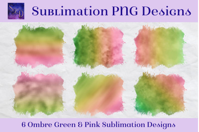 Sublimation PNG Designs - Ombre Green &amp; Pink