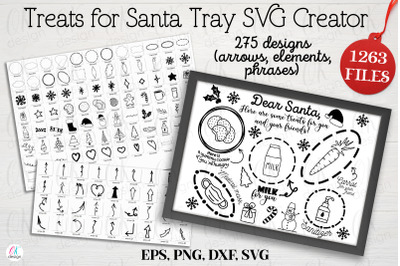 Treats for Santa Tray SVG Creator. EPS, PNG, SVG, DXF files.