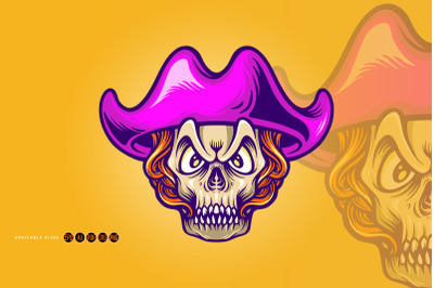 Pirates Candy Skull Mascot Illustrations