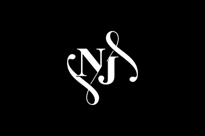 NJ Monogram logo Design V6