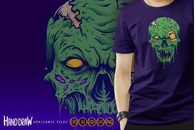 Skull Zombie isolated Illustrations