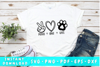 Peace love cats SVG