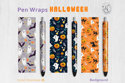 Halloween Ghost and Spooky Cat Pen Wraps