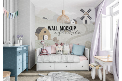 Wall mockup, Wall paper mockup