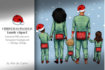 Christmas Pajamas, Family Clipart, PNG, Merry Christmas, Holidays