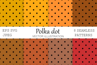 Polka dot. Autumn Polka dot. Dots pattern. Dots background