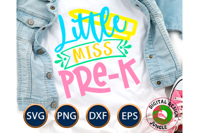 Little Miss Pre-K, Back to School SVG for girls