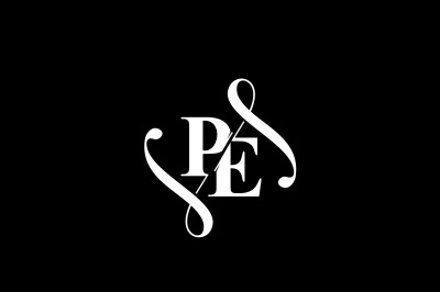 PE Monogram logo Design V6