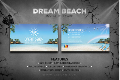 Dream Beach Invitations Card