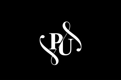 PU Monogram logo Design V6